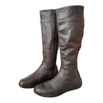 Clarks Women’s Brown Leather Riding Boots Zip Side Flat Size 6