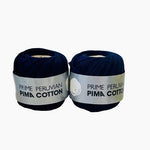 Lot 2x Vintage Cascade Prime Peruvian Pima Cotton Yarn Navy Blue 100 Yards NWT