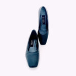 STUART WEITZMAN Black Leather Low Heel Pumps Mirrored Accent Women’s 5.5