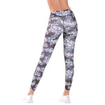 FABLETICS PureLuxe Womens Capri Leggings S Grey Blue Floral High Waist VG