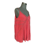 Anthropologie Ranna Gill Art Deco Strappy Beaded Cami Size S Pink Viscose VG