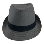 Weatherproof Grey Black 100% Polyester Short Brim Fedora Mens Hat Sz Large EXC