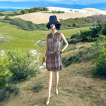Hilary Radley Animal Print Blouson Midi Dress V-Neck Sleeveless Size 8