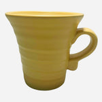 WCL Yellow Ceramic Coffee Mugs Set of 2 Retro Ribbed Stripe 4.5 Vintage 1970s VG
