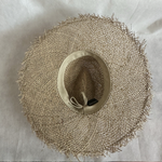 Olive & Pique Luella Sun Hat Women’s Beige Straw Wide Brim Fedora OS