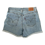 Levi Strauss Womens Shorts 29 Light Wash Cotton Blend Mid Length Zip Front Denim