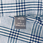 Michael Kors Men's Blue Plaid Slim Fit Button Down Dress Shirt L 16.5 34/35 EXC