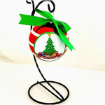 Glass New Year Tree Christmas Ball Bow Ornament Xmas Gift New in Box