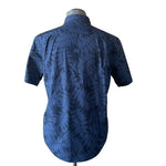 Fundamental Coast Men's Blue Westport Tropical Palm Print Shirt L Cotton EXC