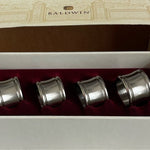 Baldwin Nickel Napkin Rings Set Silver Vintage Dining Serveware Collection NIB