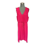 Vince Camuto Women's Magenta Pink Silky Asymmetrical V-Neck Dress XL $146 EXC