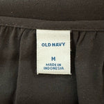 OLD NAVY Womens Top M Black Loose Fit Blouse Long Sleeve V Neck Viscose NWOT