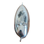 Footed Silver Metal Leaf Serving Dish Bowl 9.5" Elegant Tabletop Platter Decor