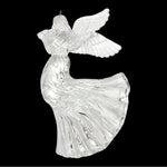 Vintage Clear Acrylic Musician Angel 6.5" Blowing Horn Christmas Ornament VG