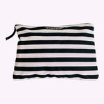 Victoria’s Secret Striped Canvas Duffel Tote Bag Black White Pink NWT