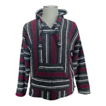 Mexican Baja Rainbow Rug Hoodie L Unisex Hippy Poncho Surf Sweater NWOT