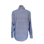 Perry Ellis Men's Blue Geo Print Button Front Shirt XXL Cotton Long Sleeve VG