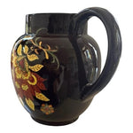LAURIE GATES Pottery HandPainted Floral Pitcher Milk Jug Porcelain 8.5” Farmhous