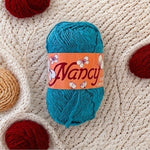 Schaffhauser Wolle NANCY Cotton Blend Textured Yarn Deep Turquoise NWT Vintage