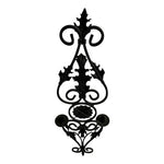 Vintage Black Metal Wall Sconce 26.5" Scroll Pillar Candle Holder Never Used