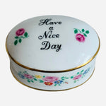 Vintage Coalport Bone China Trinket Box Floral Gold Trim England 2.25" Lid