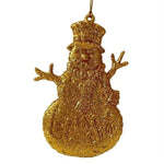 Gold Glitter Snowman Christmas Ornament Let It Snow Holiday Decor Taiwan