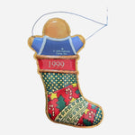 Vintage 1999 Hallmark Dad Santa Stocking Tin Christmas Ornament Xmas