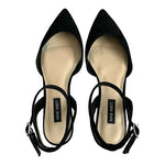 Nine West Briy Black Suede Flats Women’s Ankle Strap Pointed Toe Size 6