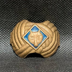 Vintage Cub Scout Wolf Neckerchief Clip Gold Blue Metal Rare BSA Collectible