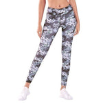 FABLETICS PureLuxe Womens Capri Leggings S Grey Blue Floral High Waist VG