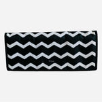 Thirty-One Thermal Tote Black White Chevron Flat Pouch Nylon Lunch Bag New