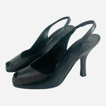 VIA SPIGA Black Leather High Heel Slingback Pumps Women’s Size 5