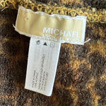 MICHAEL Michael Kors Leopard Print Infinity Scarf Brown Black 40"x26" Acrylic VG