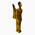 Rare Vintage Geisha Bronze Statue 10" Awa Odori Dancer Japanese Gold Figurine VG