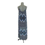 Express Emerald Print Boho Maxi Dress M Blue Gray Sleeveless Spaghetti Strap VG