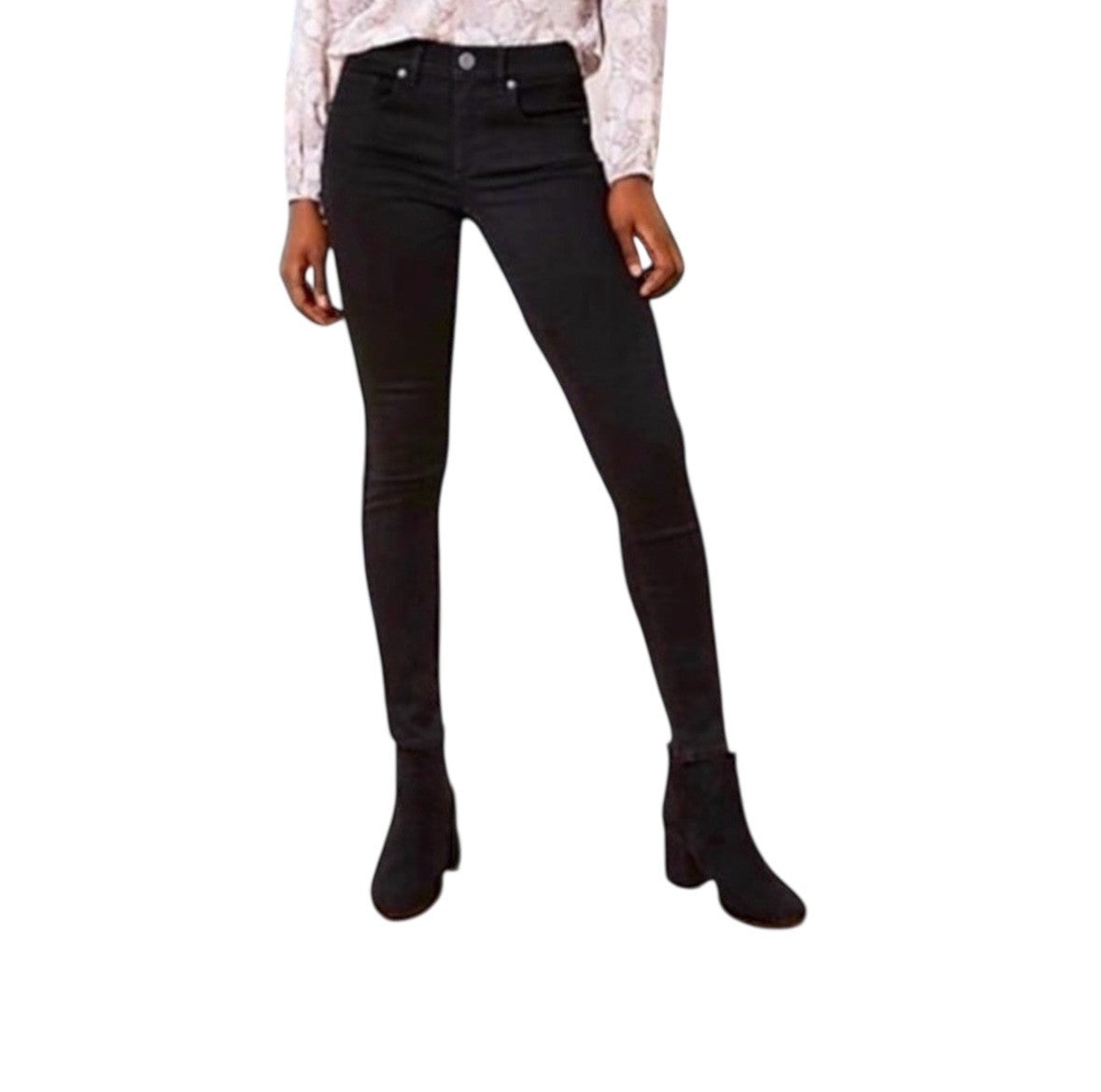 Ann Taylor Loft Charcoal Gray Skinny Jeans Women Size 29/8 Stretch Denim EXC