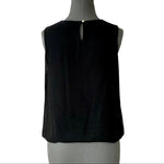 CALVIN KLEIN Women's Blouse XS Black Sleeveless Tank Pullover Elastic Bottom EXC