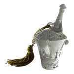 Vintage 2000 Gorham Crystal Ice Bucket Champagne Bottle Christmas Ornament NIB