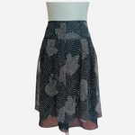 THE LIMITED Black White Floral Dot Silk Skirt Knee Length Women Size 10 Sheer VG