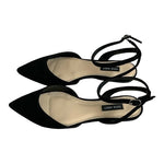 Nine West Briy Black Suede Flats Women’s Ankle Strap Pointed Toe Size 6
