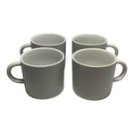 Set 4 Crate & Barrel White Porcelain Espresso Cups 2.5" Contemporary Coffee Mugs