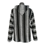 Mexican Baja Hoodie Drug Rug Jumper Green Grey Black Acrylic Unisex Poncho Sz L