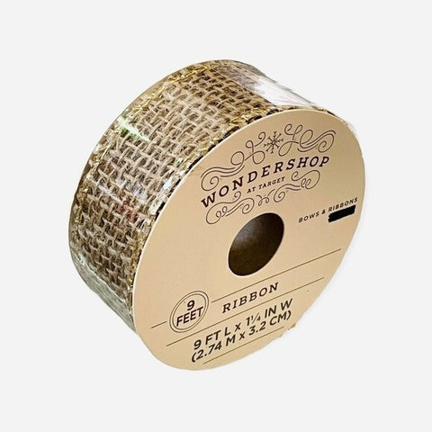 WONDERSHOP Tan Mesh Craft Ribbon 1.25" Wide New Holiday Wreath Bow Decor New
