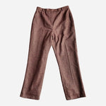 WILLI SMITH Wool High Rise Wide Leg Herringbone Print Pants Brown Gold Size 8