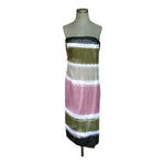 Color Block Sarong Purple Green Black White Sheer Wrap 78"x43" Beach Cover Up VG