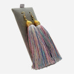 Multicolor Tinsel Tassel Earrings Gold Tone Fish Hook Costume Jewelry New