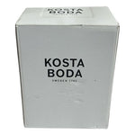 Kosta Boda White Blue Swirl Glass Ball Ornament 3.5" Hand Blown Christmas NIB