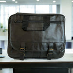 Men's Briefcase Black Leatherette Travel Bag Laptop Bag Waterproof Messenger Bag