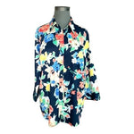 Lauren Ralph Lauren Women's Multicolor Floral Cotton Button Up Top 1X Cropped