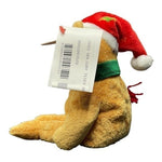 TY Beanie Baby Christmas Brown Teddy Bear 8.5" 2003 Holly Hat Green Scarf NWT